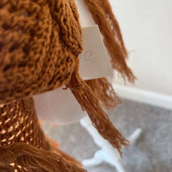 Rust Colored Crochet Poncho - Picture 3 of 3